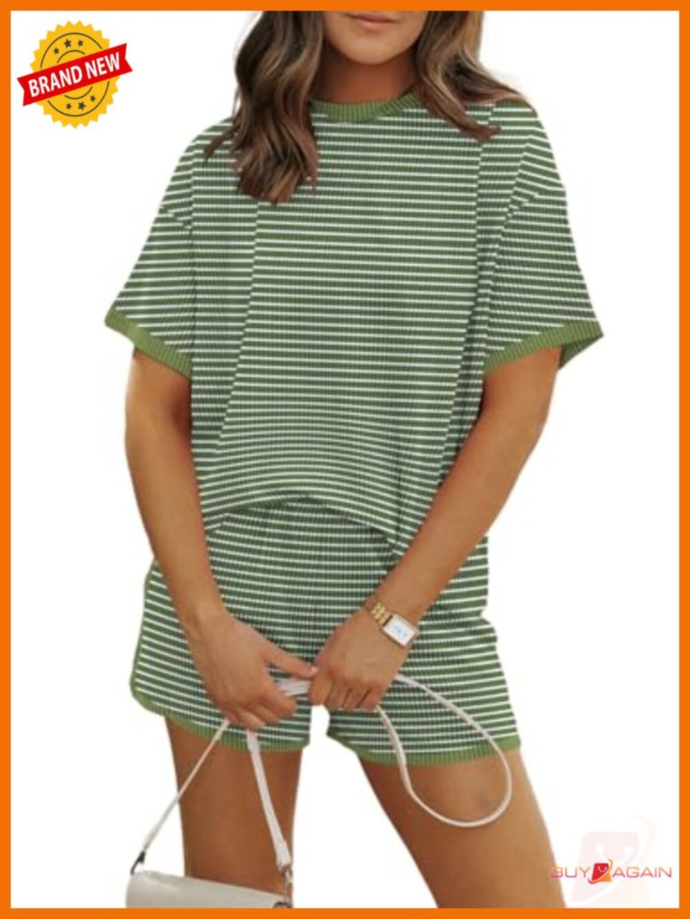 Women's 2 Piece Short Set Ribbed Knit Summer Lounge Vacation Matching Outfit